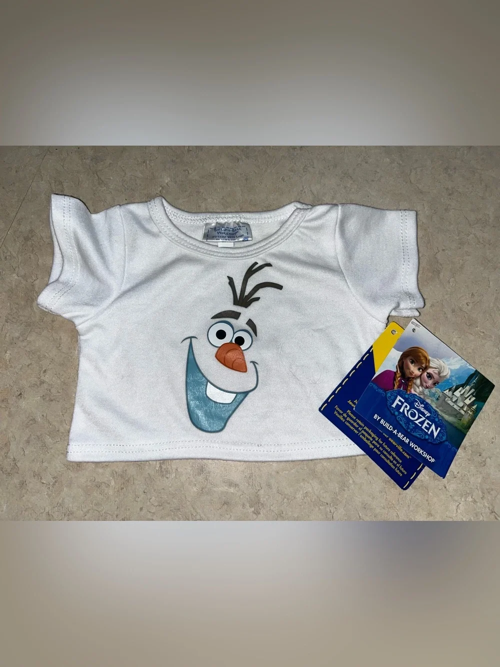 NWT Build a Bear Rare Disney Frozen Olaf Shirt White Olaf Face Top HTF Retired